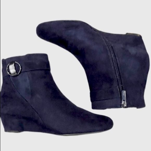 East 5th Shoes - East 5th Blue Suede Wedge Booties